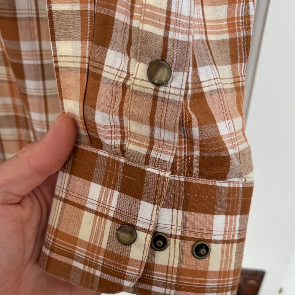 Vintage Walls Authentic Ranch ware long sleeve pearl snap gold accents rn17182‎ - Picture 5 of 8